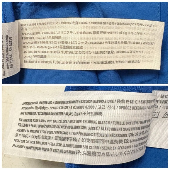 NWT Abercrombie & Fitch Sloane Tailored Wide Leg Trouser Pant in Blue - Picture 7 of 7